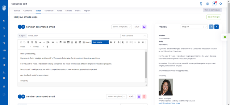 screenshot of Sales Prophet